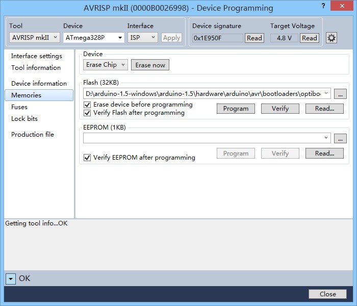 如何使用AVRISP XPⅡ给Arduino板子烧写Bootloader图12