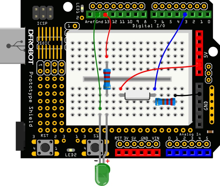 Arduino教程 Lesson 9 -- 震动探测图1