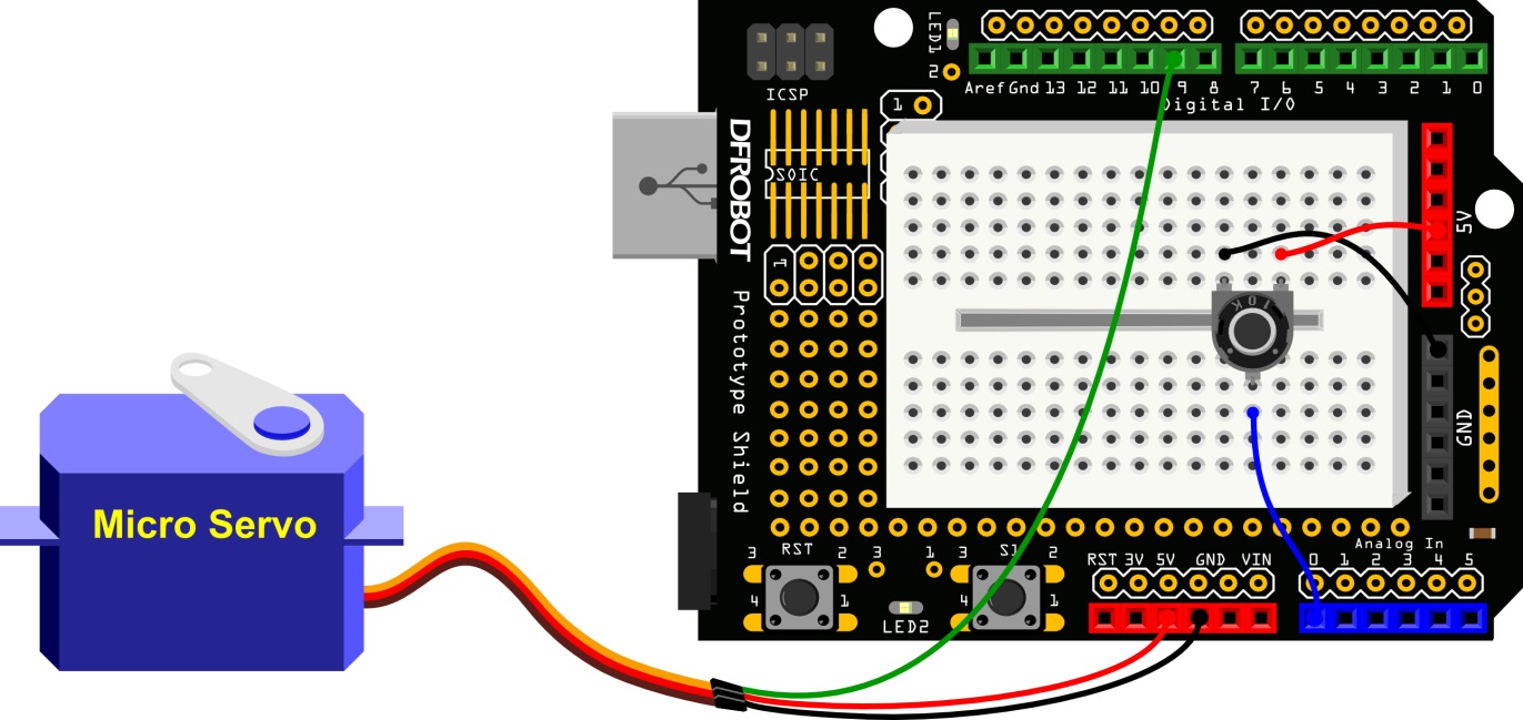 DFR0100 Arduino教程 12-- 可控舵机图1
