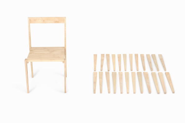 mo-ow 一把木制椅子 24根相同的组件图1