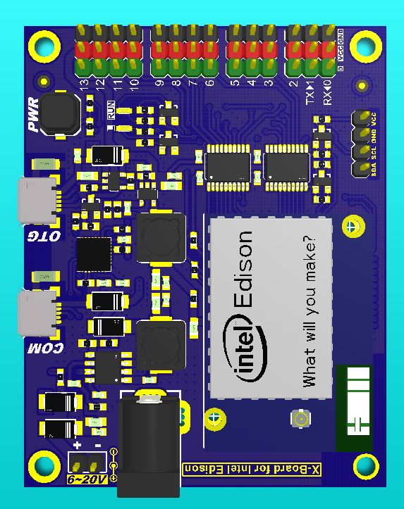 X-Board for Intel Edison 设计模型！小盆友们尽管来吐槽吧...图1