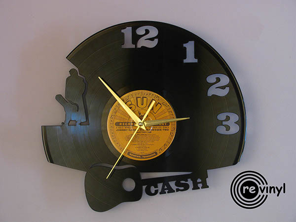 黑胶唱片挂钟，复古控的墙上勋章图4