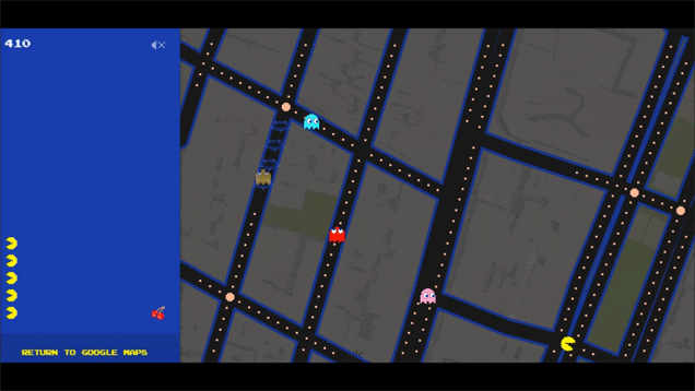 Google Map愚人节加入吃豆人游戏图1