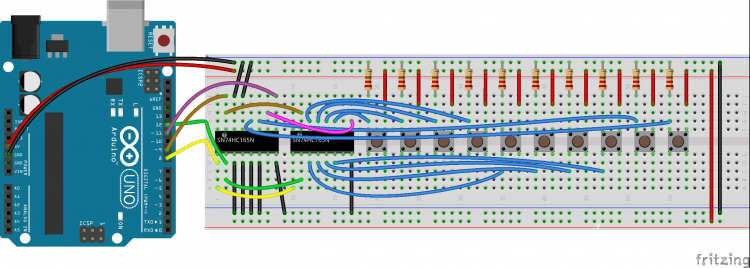 【转】使用4017数字集成块扩展Arduino开关阵列图1