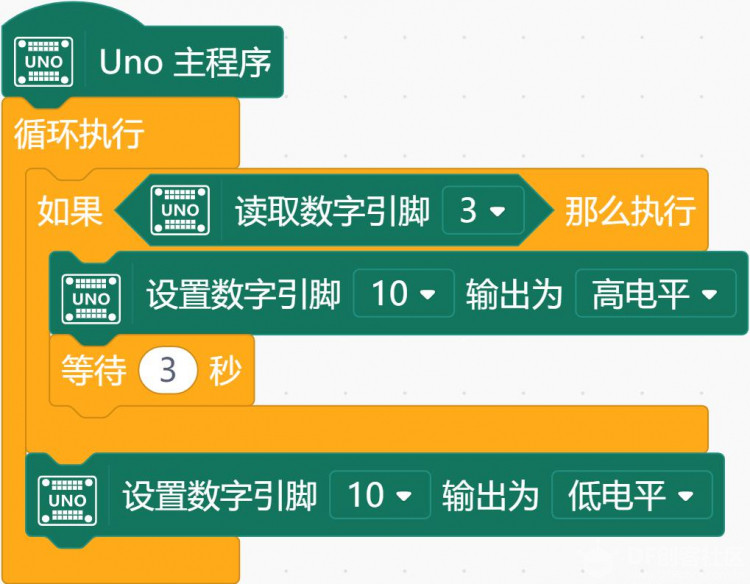 【Mind+】Arduino Uno入门  项目三  神奇的按钮图4