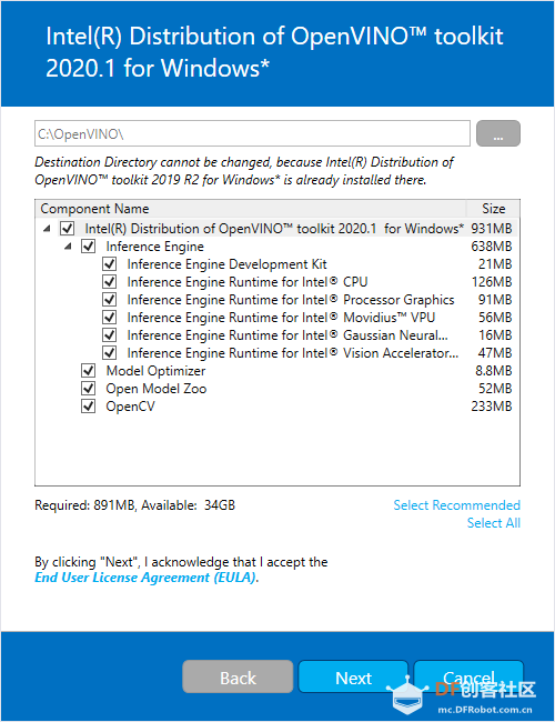 安装面向 Windows* 10 的英特尔® OpenVINO™ 工具 套件分发版图3