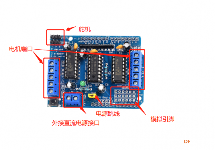 【mind+用户库】AFMotor电机驱动扣展板使用教程图2