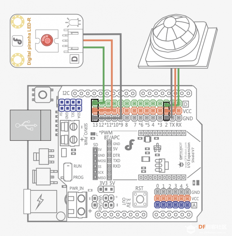 Arduino教程中级 项目二 感应灯图2