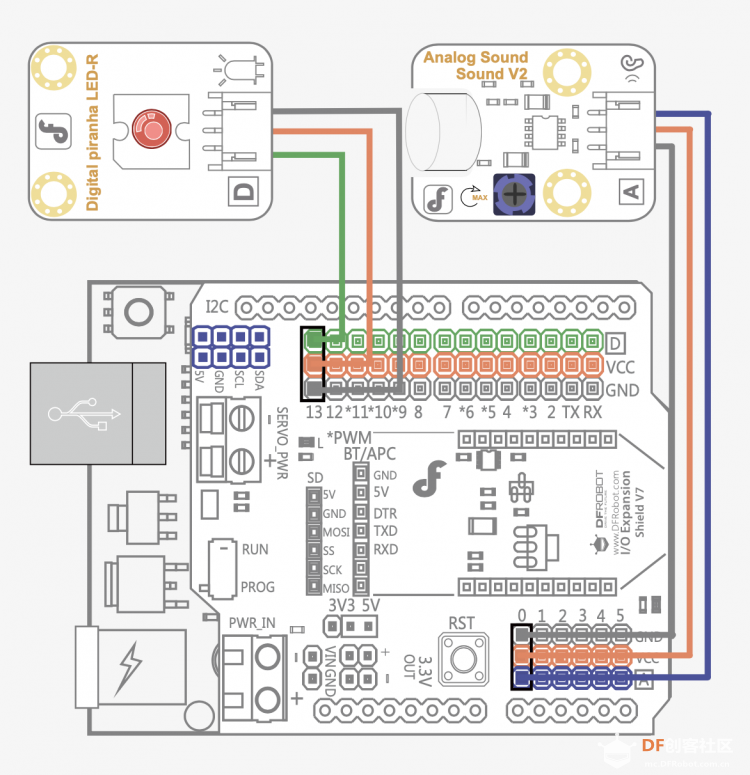 Arduino教程中级 项目四 声控灯图2