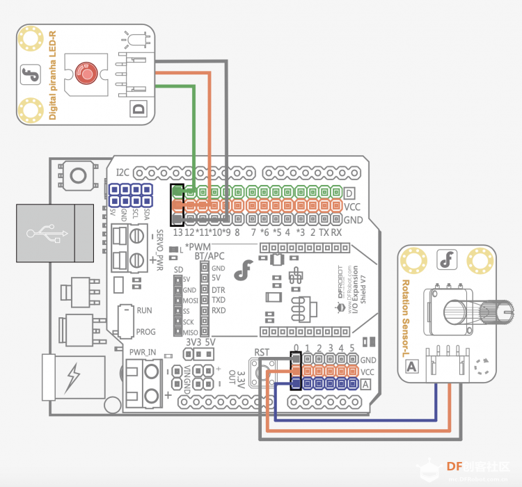 Arduino教程中级 项目六 灯光调节器图2