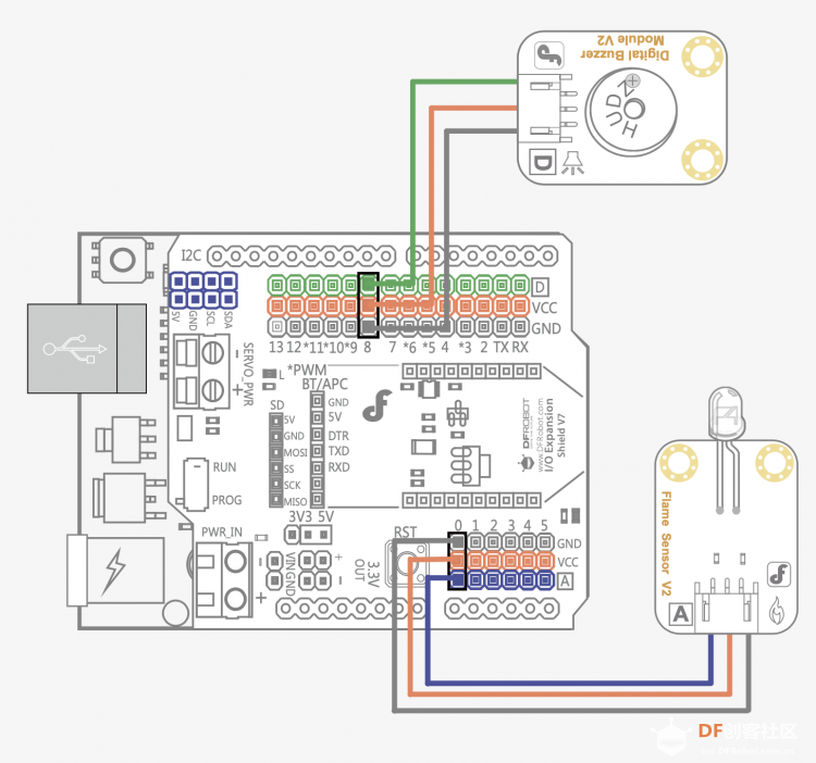 Arduino教程中级 项目八 火焰报警器图2