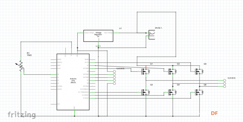 求助求助：arduino怎么驱动24v电动车轮毂电机（带霍尔）图1