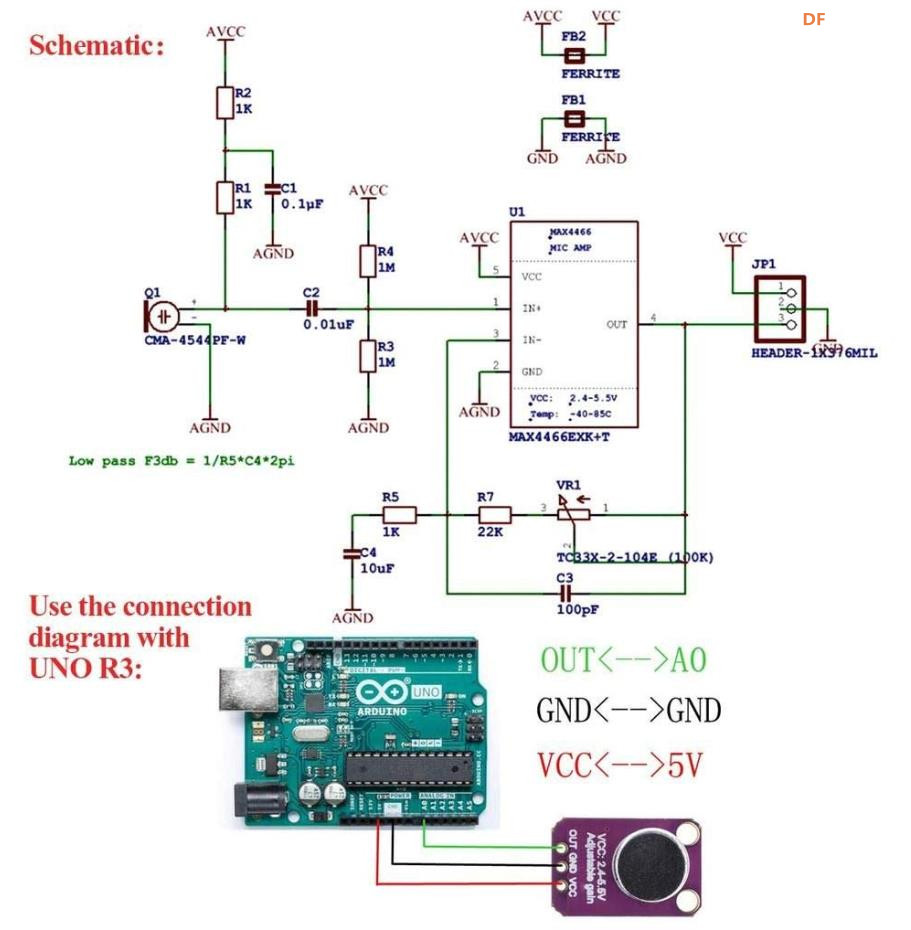 【Arduino】168种传感器系列实验（185）---MAX4466声音模块图1