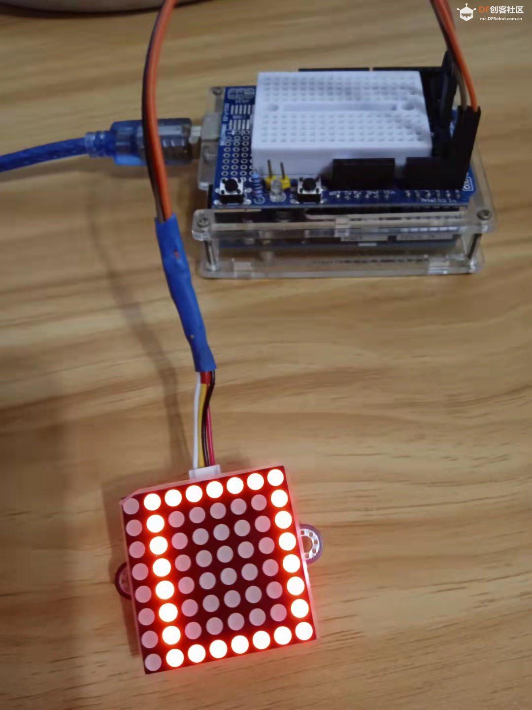 【Arduino】168种传感器系列实验（207）--- HT16k33 LED8*8点阵I2C图1