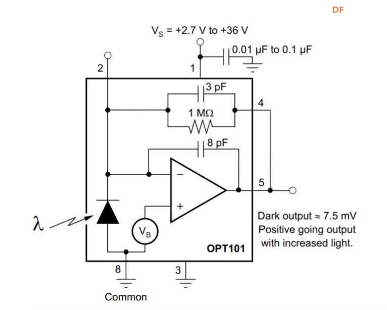 【Arduino】168种传感器系列实验（201）---OPT101模拟光照传感器图1