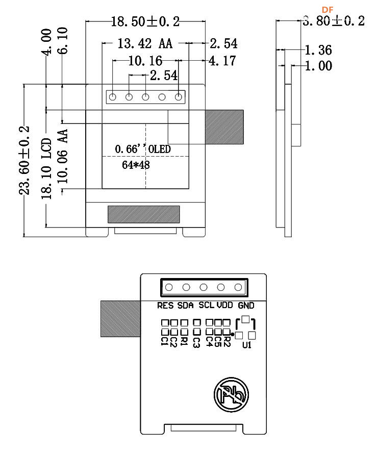 【Arduino】168种传感器模块系列实验（179）---0.66寸OLED液晶屏图1
