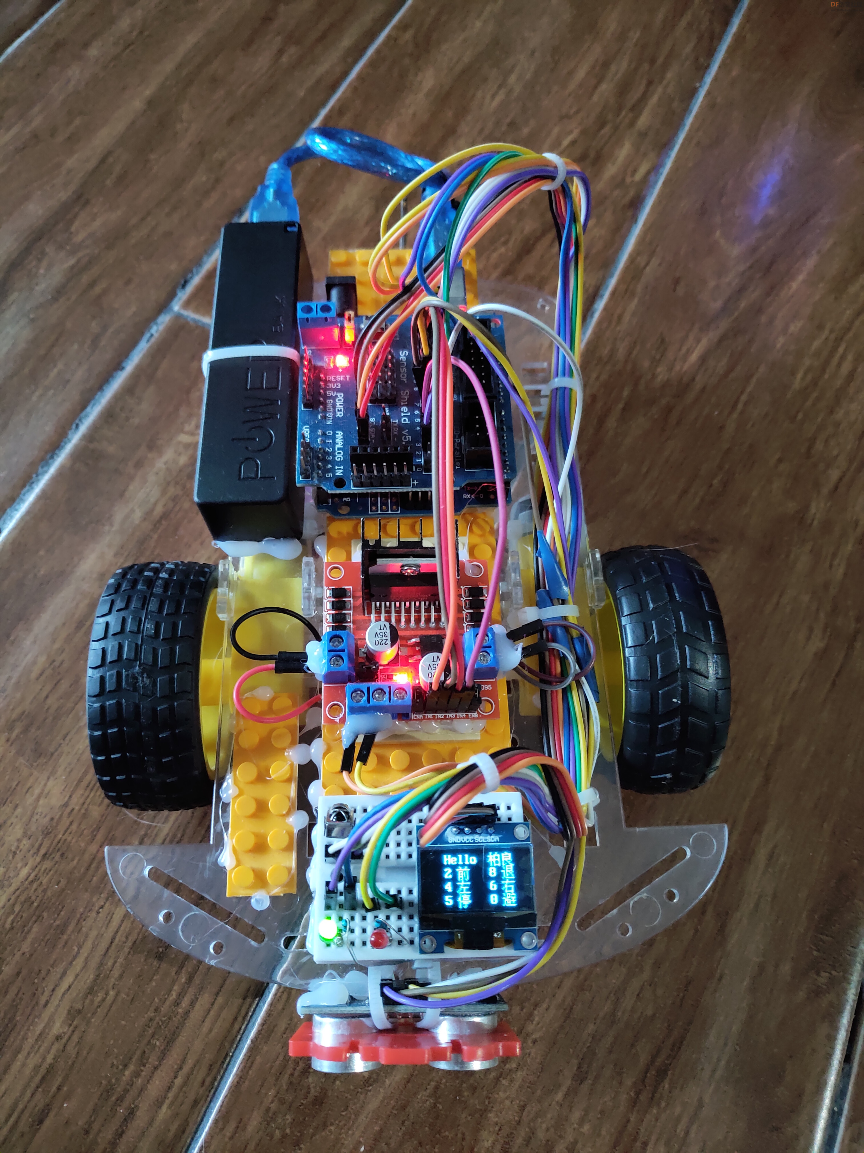 Mind+控制Arduino小车可以同时实现红外遥控和超声波避障功能图7