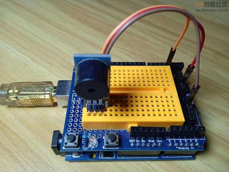 【Arduino】168种传感器模块系列实验（49）---蜂鸣器模块图1