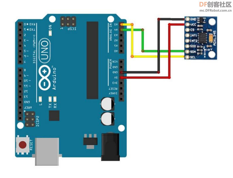 【Arduino】168种传感器模块系列实验（48）---三轴ADXL345模块图1