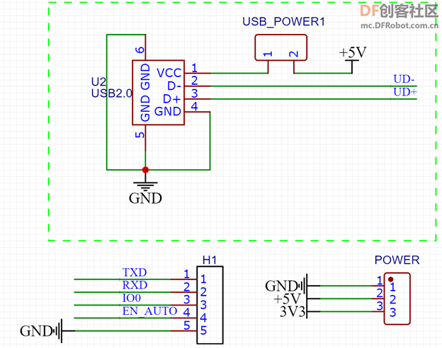 DFRobot ESP32 S3 模组的最小系统图3