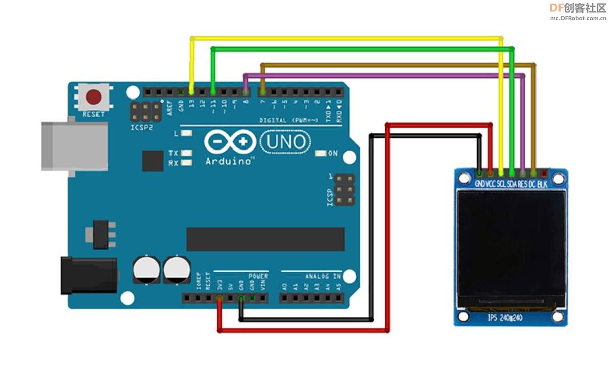 【Arduino】168种传感器模块系列实验（218）--- 1.3寸 TFT显示屏图2