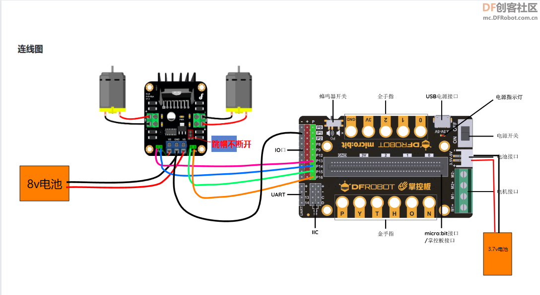 L298N直流电机驱动模块DF-MD V1.3+掌控宝的仰望2号组合图4