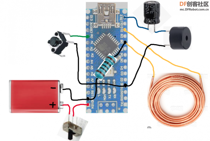 用 Arduino 造一个简易金属探测器图7
