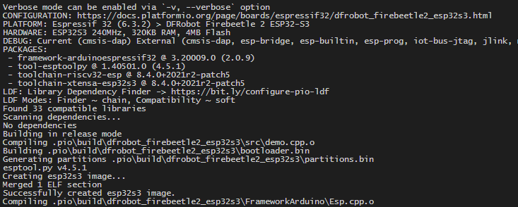 FireBettle 2 ESP32-S3 用PlatformIO玩耍图3