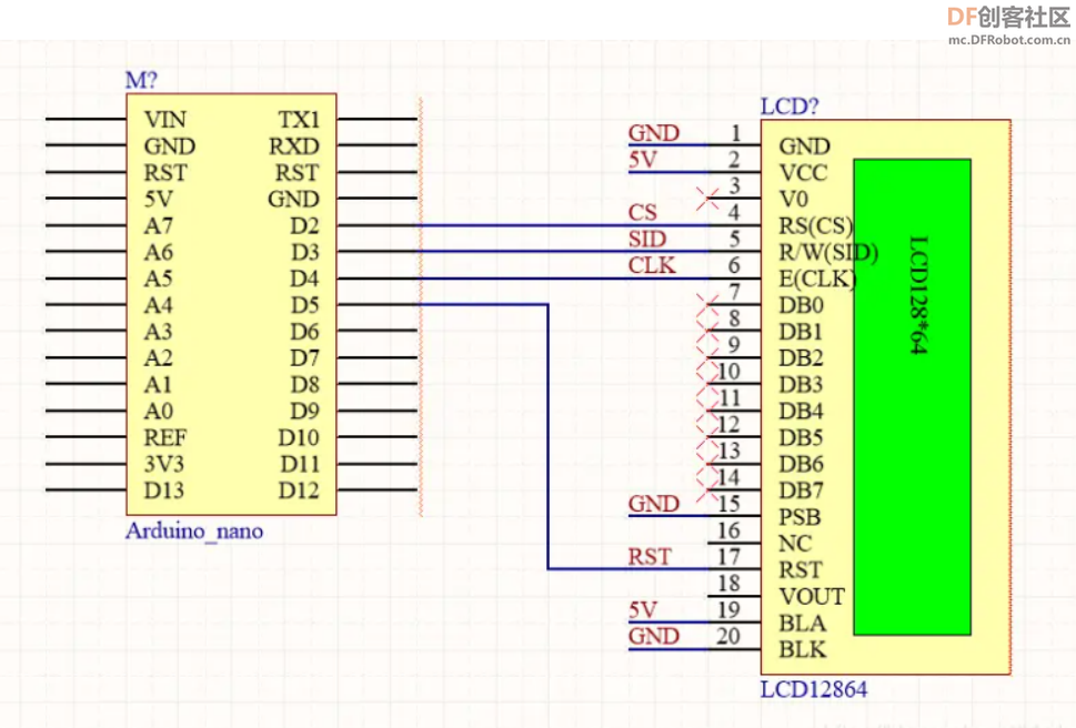Arduino R4 wifi与12864显示器接线驱动问题图5