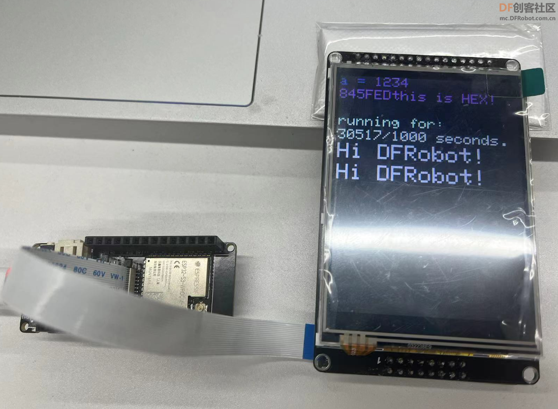 FireBeetle 2 ESP32-S3自制GDI转接板用DFRobot_GDL库驱动普通3.2寸彩...图5
