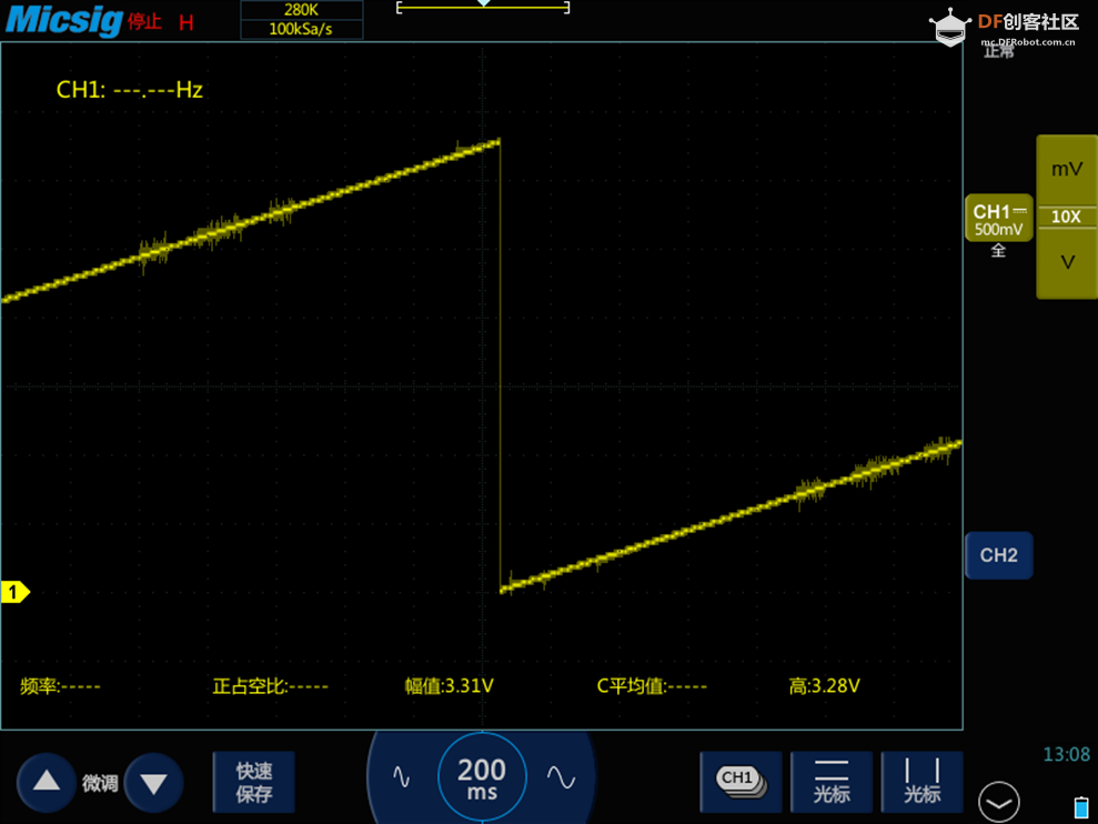 MCP4922 SPI DAC 在 FireBeetle ESP32 上的测试图2