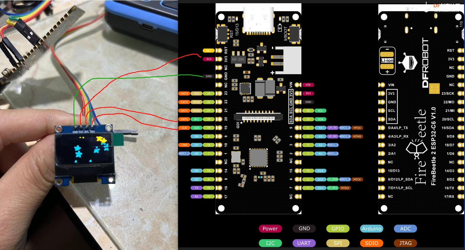 ESP32-C6点亮0.96寸OLED显示屏并显示图案图1