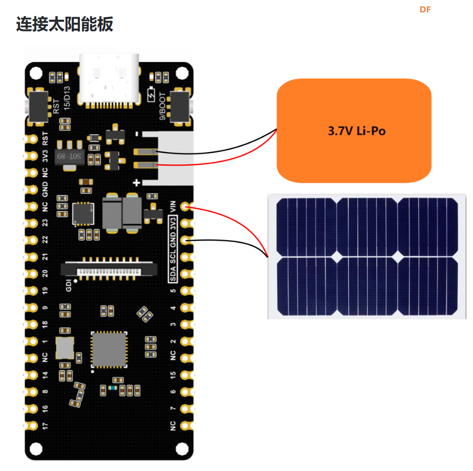 FireBeetle ESP32-C6 可以太阳能充电的开发板图4