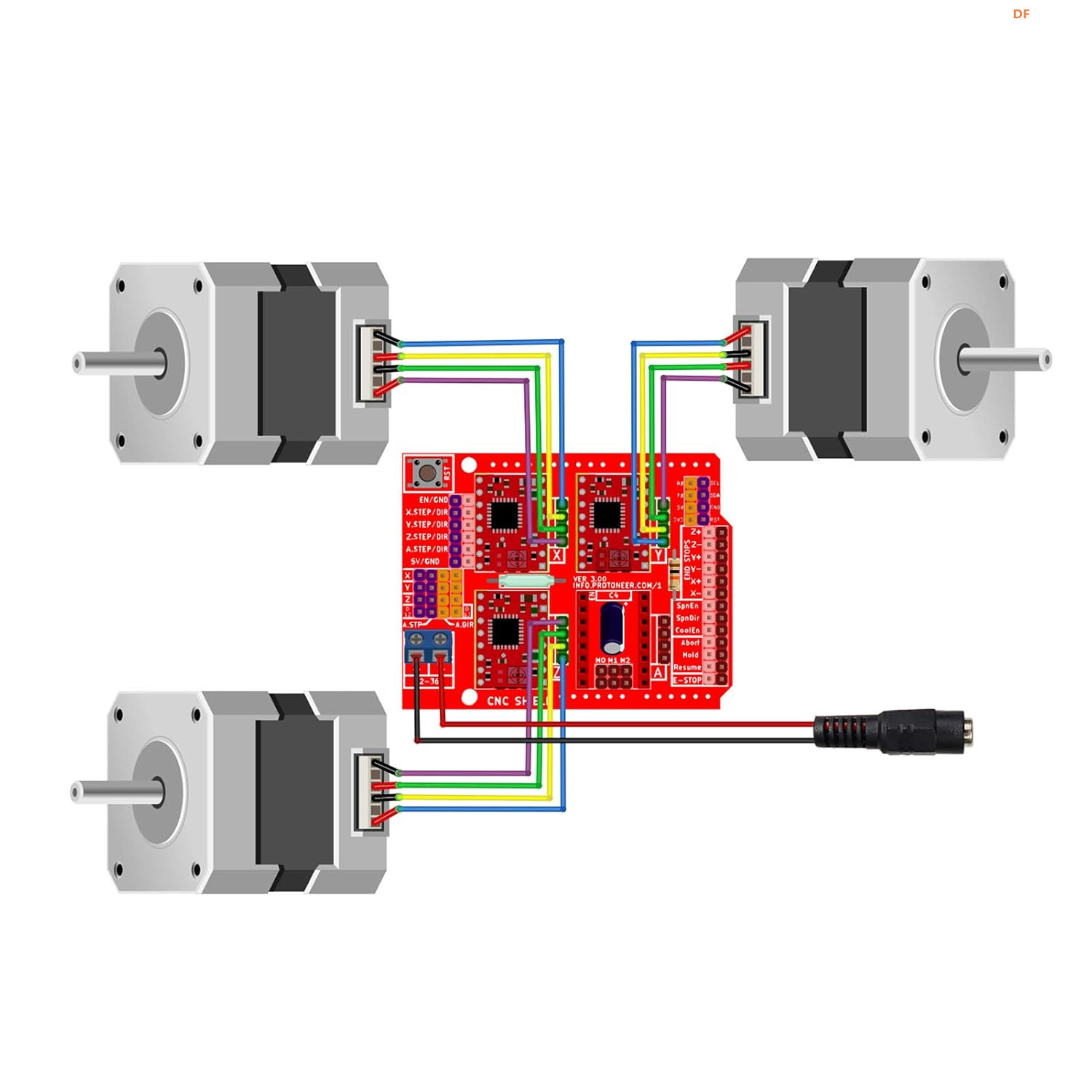 【花雕学编程】Arduino动手做（224）---CNC Shield V3 拓展模块图1