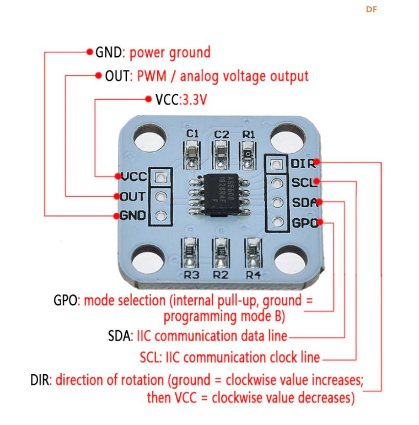 【花雕学编程】Arduino动手做（225）---AS5600磁编码传感器图1