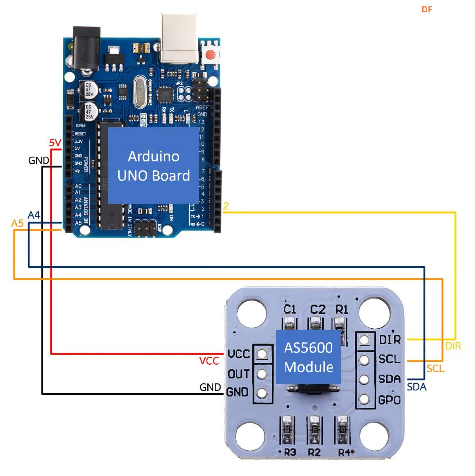 【花雕学编程】Arduino动手做（225）---AS5600磁编码传感器图2