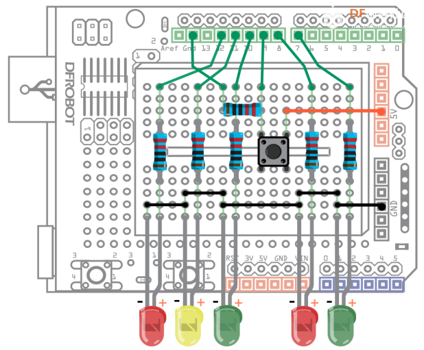 Arduino教程 03 互动交通信号灯「DFR0100」图2