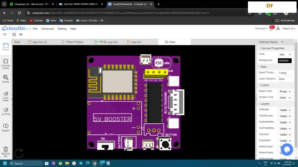 用ESP12E做一个3D打印的6轮摇臂火星探测车图11