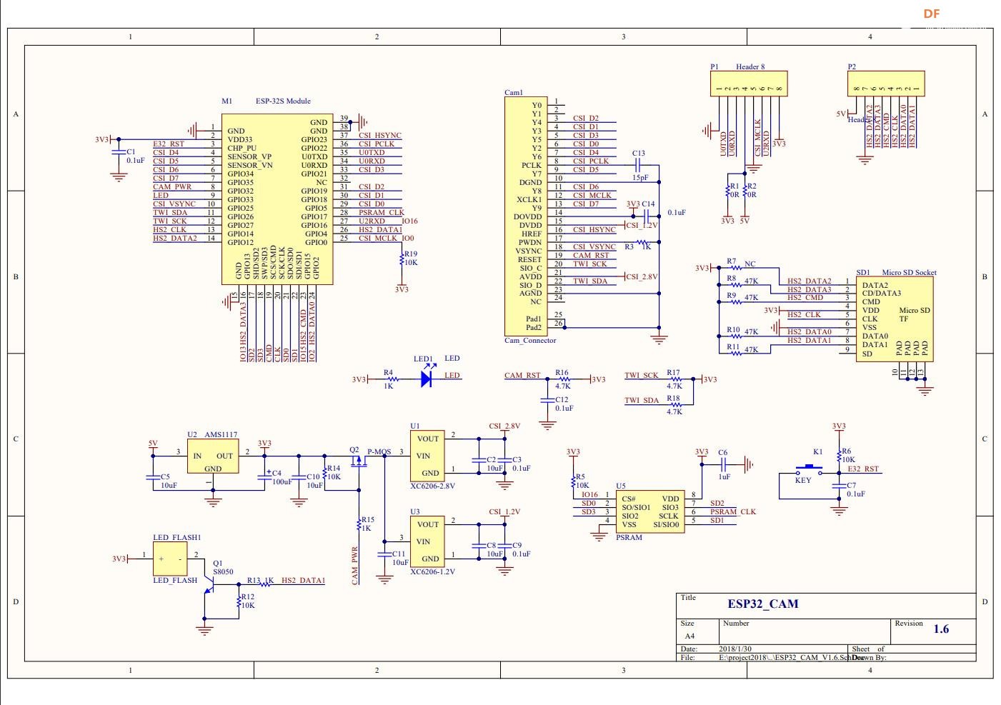 【花雕学编程】Arduino动手做（230）---ESP32-CAM 引脚详解图1