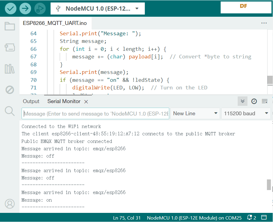 ESP8266 通过 MQTT 协议实现 LED 的远程控制图3