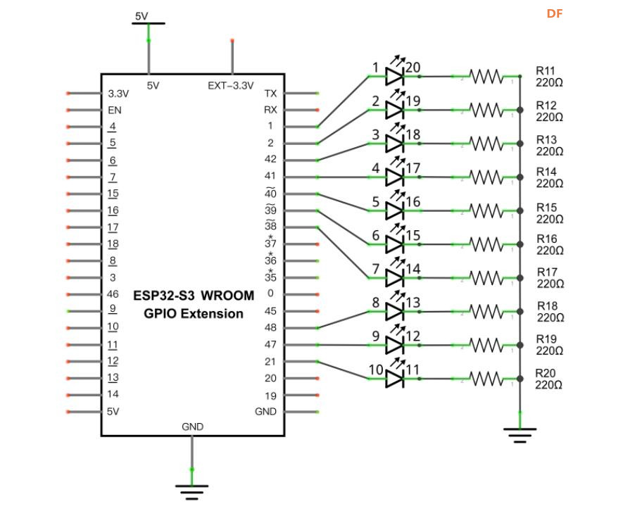 【花雕学编程】Arduino动手做（232）---ESP32S3 CAM的LED流水灯图1