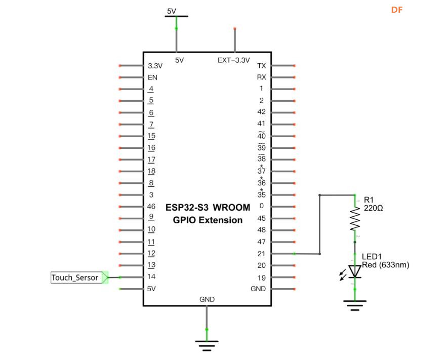 【花雕学编程】Arduino动手做（232）--ESP32S3-CAM触摸开关LED图1