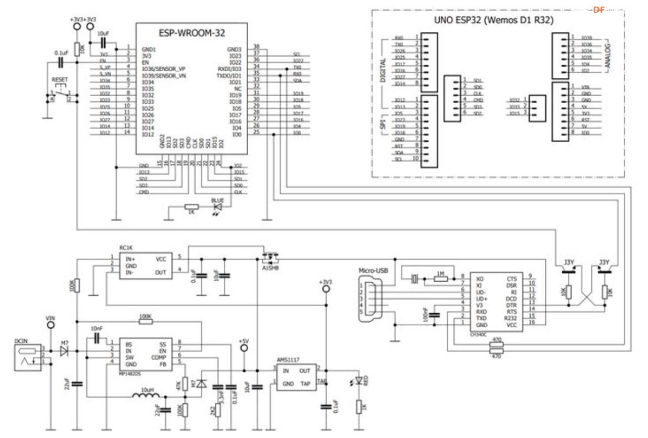 【花雕学编程】Arduino动手做（234）---WeMos D1 R32 开发板图2