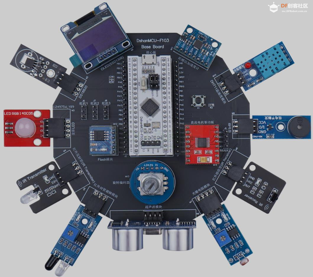 【花雕学编程】Arduino动手做（236）---FreeRTOS组合实验板图2