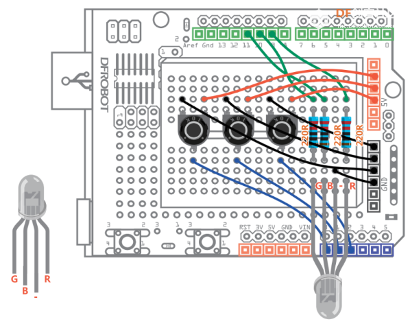 Arduino教程12 彩灯调光台「DFR0100 」图2