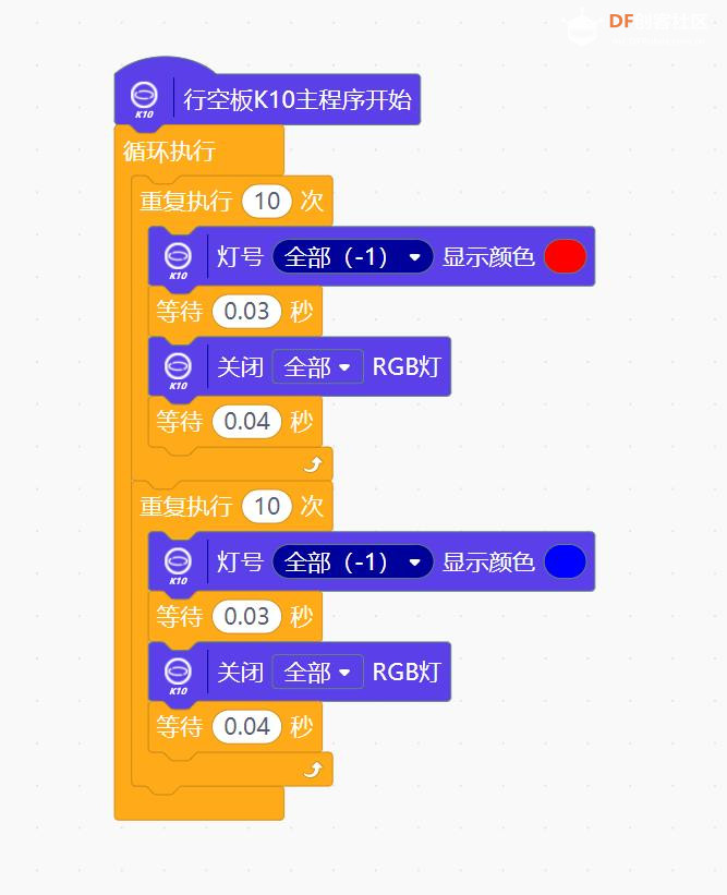 【花雕学编程】RGB LED模拟红蓝色爆闪警灯和绿色呼吸灯图1