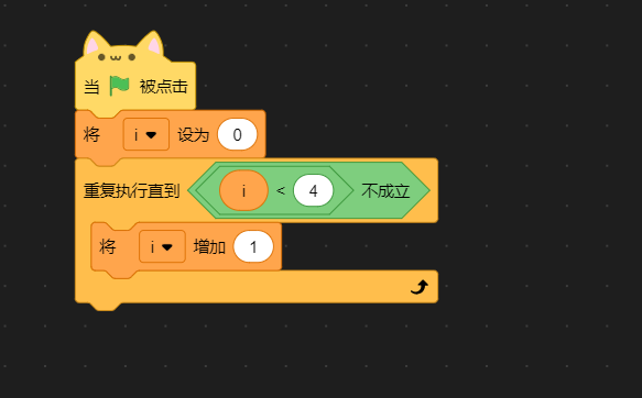 for（int i=0;i<4;i++）在mind+模块里怎么表达图1