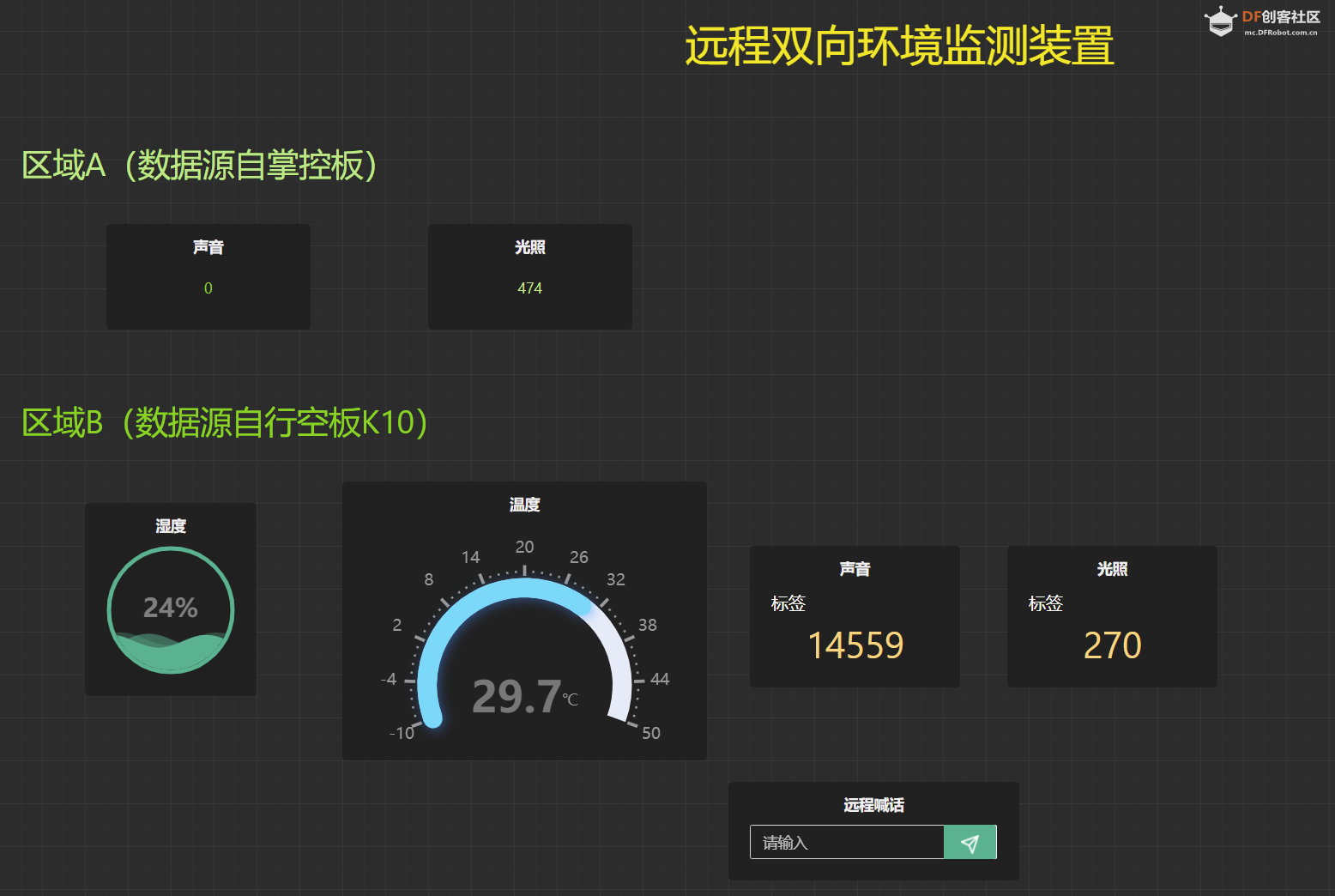 行空板K10 远程多点双向环境监测装置图6