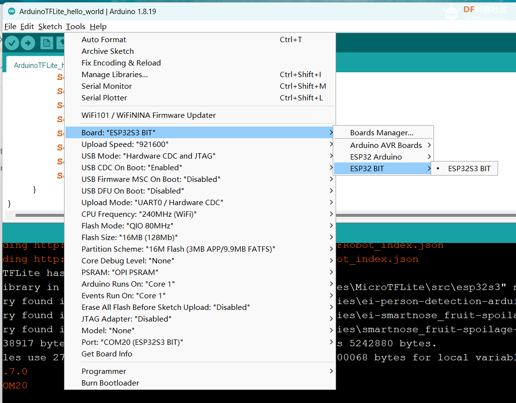 如何在行空板K10上通过Arduino IDE使用TensorFlow Lite Micro图8