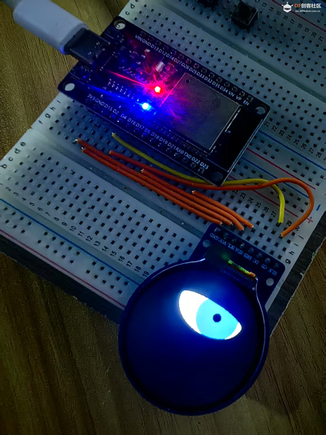【花雕学编程】Arduino动手做（249）--GC9A01猫头鹰之眼动画图2